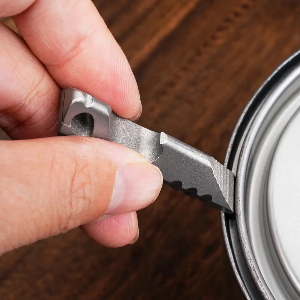 Titanium Alloy Bottle Opener Multi Functional Keychain Pendant Outdoor Tool EDC