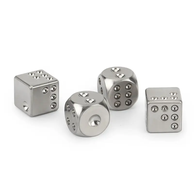TC4 Titanium Alloy Dice Outdoor EDC Cool Small Tool Gray Round Titanium Dice
