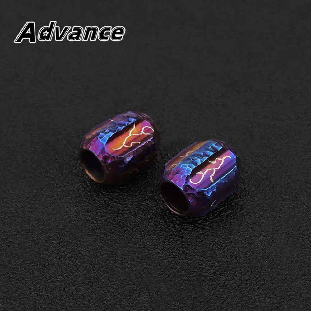 Meteorite Crater Engraving Paracord Titanium Bead Umbrella Rope Keychain Bracelet DIY Bead