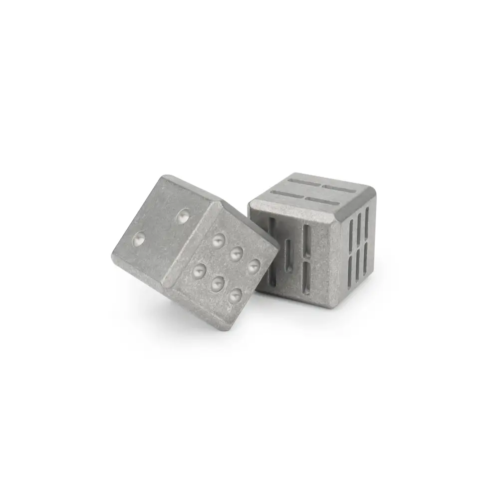 1pc TC4 Titanium Alloy Dice Outdoor EDC Small Toy Ice Water Groove Titanium Dice