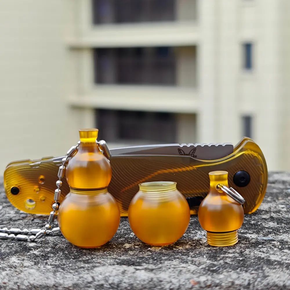 Gourd Shape PEI/Titanium Alloy Seal Bottle Waterproof Moisture-proof Storage Box Outdoor Tool