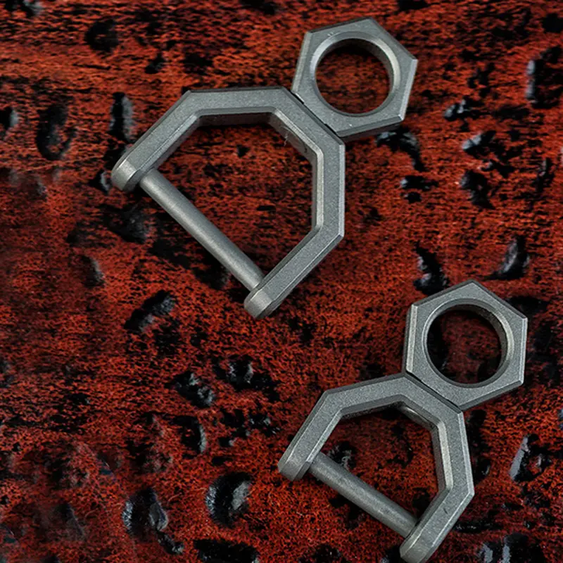 Rotating D Shape Titanium Buckles Keyring Horseshoe Buckle Outdoor EDC Tool Hanging Buckle