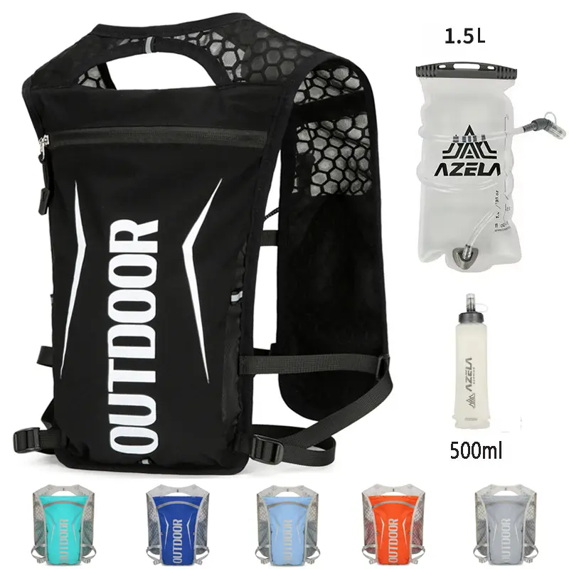 Running Hydrating Vest Backpack Cycling Hydrating Backpack Hiking Marathon Hydrating Option 1.5L Water Bag 500ml Water Bottle