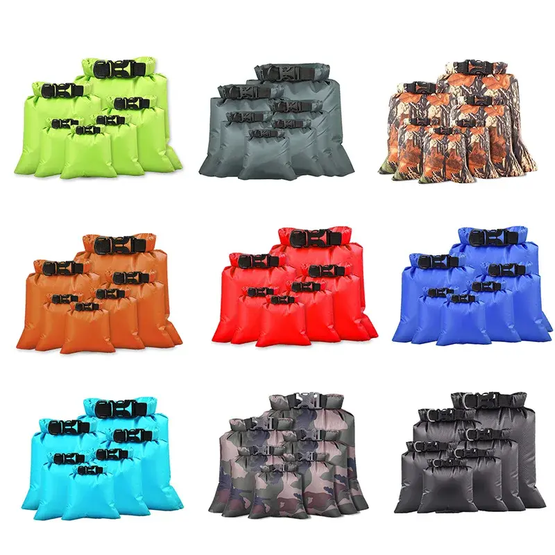 6 PCS Outdoor Waterproof Bag Dry Pack Sack Sports Bag for Drifting Boating Floating Kayaking Beach Camping Surfing Swimming Bags