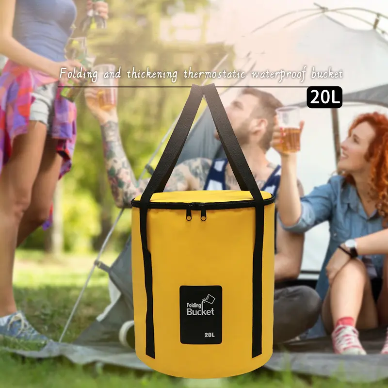 20L Thicken Thermal Insulation Folding Fishing Bucket Waterproof Fishing Box Portable Bucket Outdoor Travel Water Storage Bag