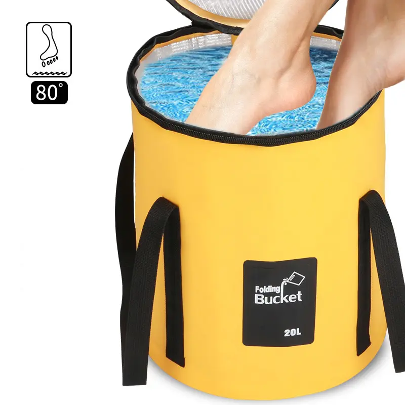 20L Thicken Thermal Insulation Folding Fishing Bucket Waterproof Fishing Box Portable Bucket Outdoor Travel Water Storage Bag