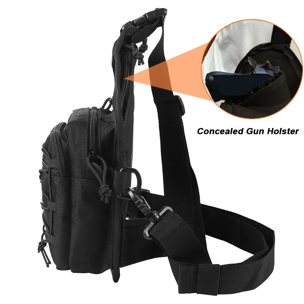 Tactical Gun Bag Pistol Bag Concealed Gun Carry Storage Bag Shoulder Bag Chest Bag Sling Bag for Hunting Outdoor Sport