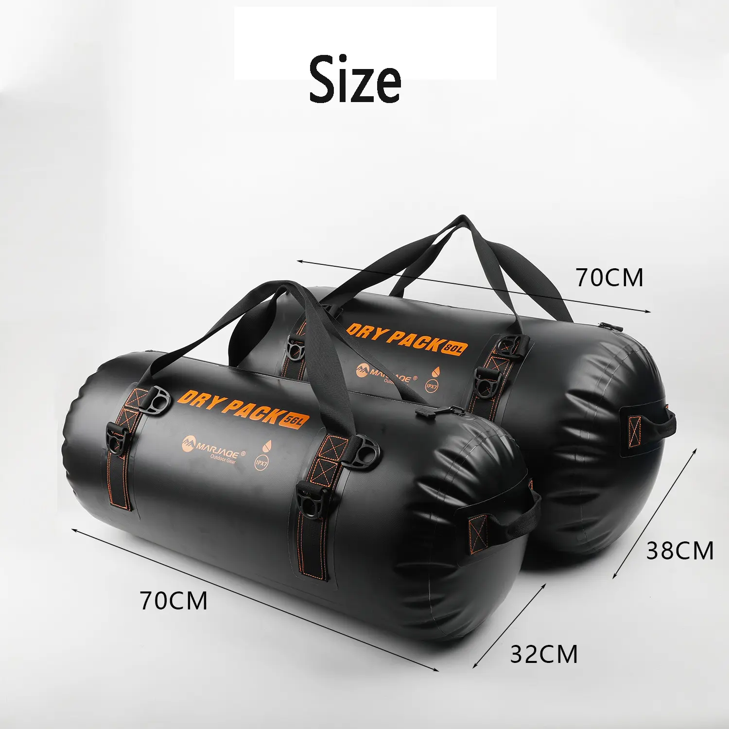 56L 80L Large Waterproof Duffle With Air Nozzle Travel Dry Duffel Bag Heavy Duty Bag for Kayaking Boating Rafting Swim Fishing