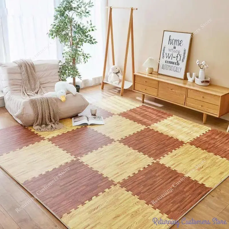 Puzzle Mat Foam Play Mats Rug 6/12PCS 30x30cm Baby Game Mat Wood Grain Floor Mat Kids Carpet Play Mat Baby Activity Puzzle Mat