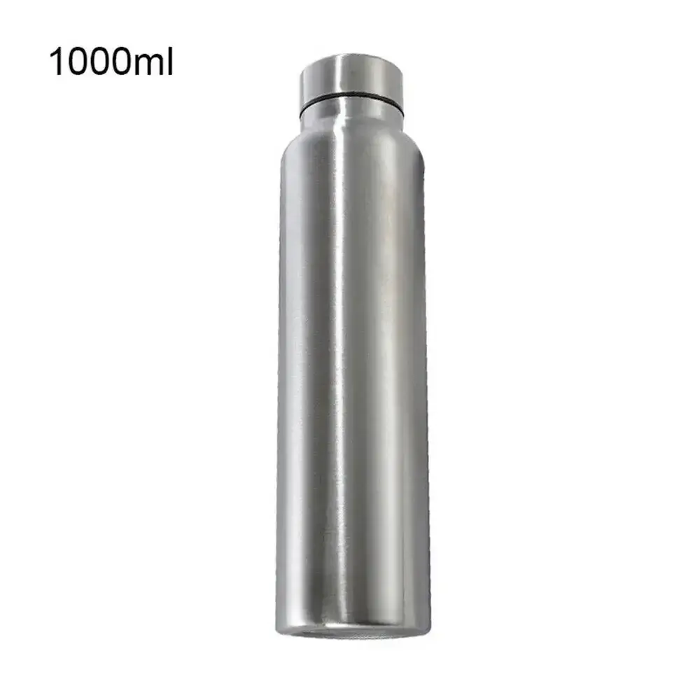 1000ML Stainless Steel Sport Water Bottle High Quality Single-Layer Rugged Metal Flask Thermal Flask Vacuum Thermal Water Bottle