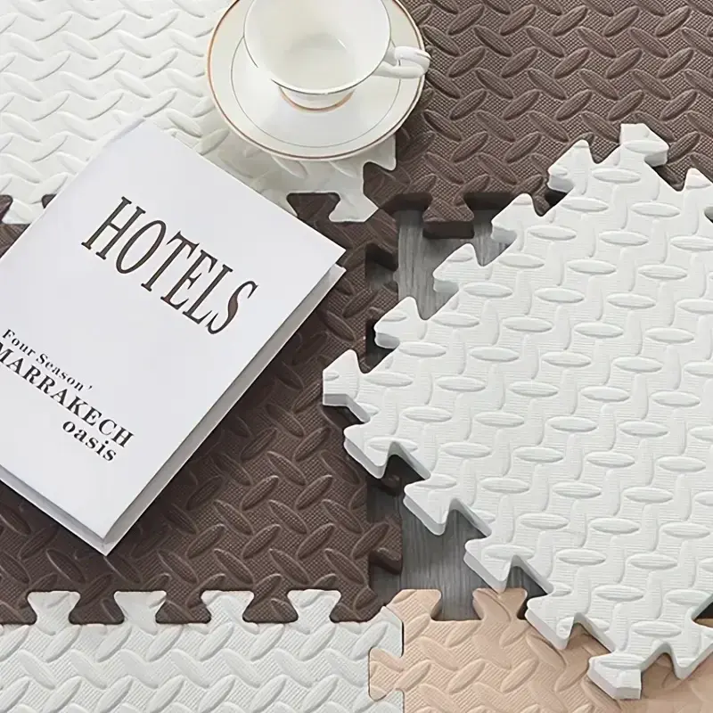 10Pcs 30*30*1CM Thicken Sports Gym Mat Protection EVA Leaf Grain Floor Mats Children Room Activities Mat Interlock Floor Carpet