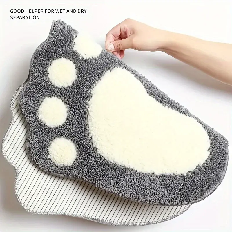 Cute Footprints Big Feet Bath Mats Pads Cartoon Style Toilet Non-slip Rug for Bathroom Carpet Bath Mats Foot Print Rug