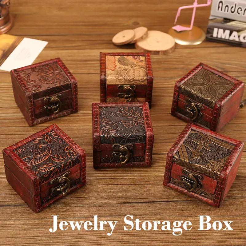 1Pc Vintage Jewelry Box with Mini Lock Little Treasure Chest Vintage Handmade Box for Storing Jewelry Treasure Pearl 2025