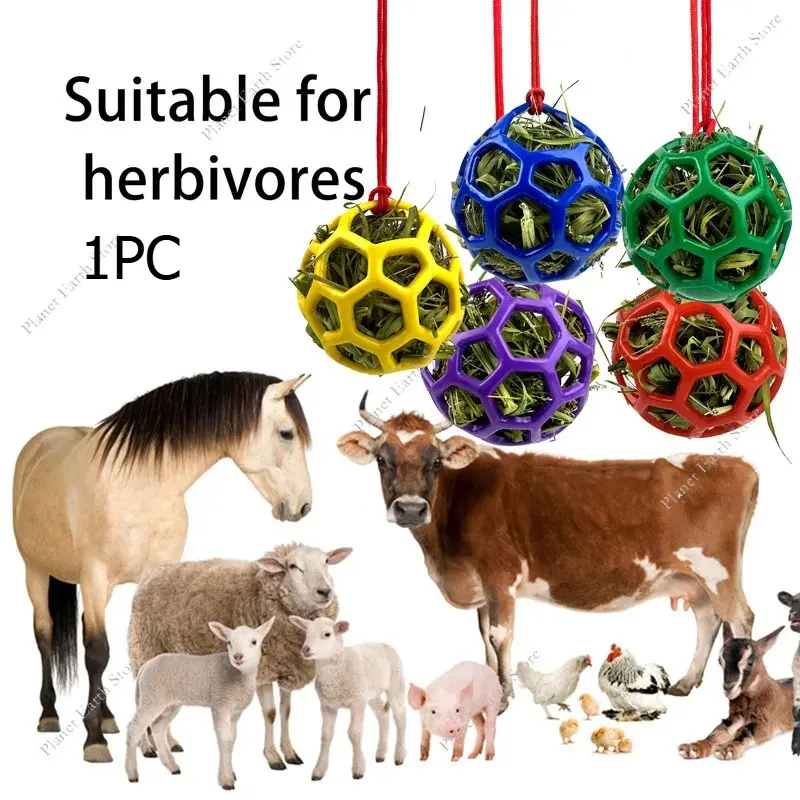 2025 Horse Treat Ball Hay Feeder Toy Ball Hanging Feeding to Horse Sheep Tortoise Feeding Dispenser Relieve Stress Foraging Toy