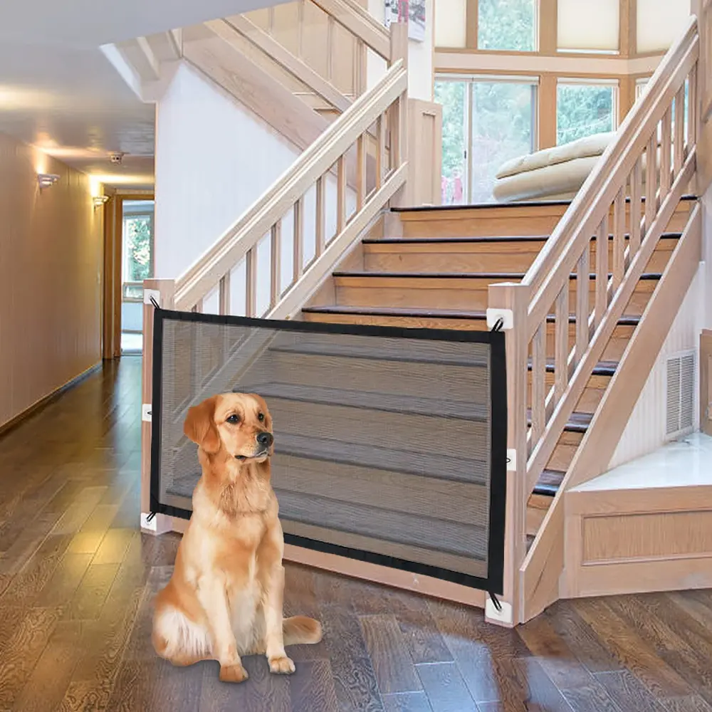 New Pet Dog Barrier Fences with Hook Magic Dog Gate for Stairs for The House Providing a Safe Enclosure for Pets to Play & Rest