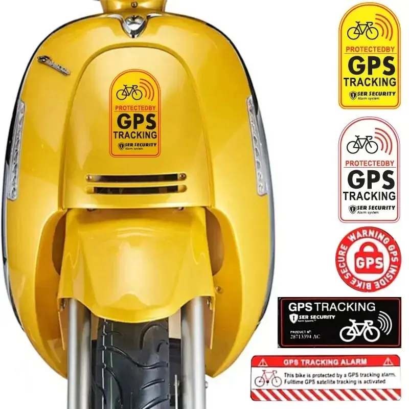 GPS Tracking Alarm Sticker MTB Road Bike Scooter Motorcycle Anti-Theft Decal Warning Reflective Paster For Bicycle Accessories