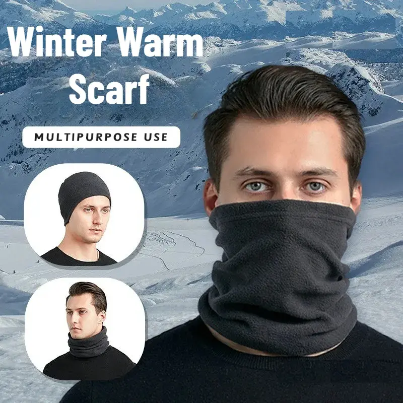 Fleece Neck Warmer Winter Neck Windproof Tube Scarf for Men Bandana Mask Soft Half Face Cover Snowboard Gaiter Women