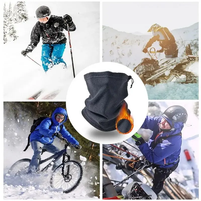 Fleece Neck Warmer Winter Neck Windproof Tube Scarf for Men Bandana Mask Soft Half Face Cover Snowboard Gaiter Women