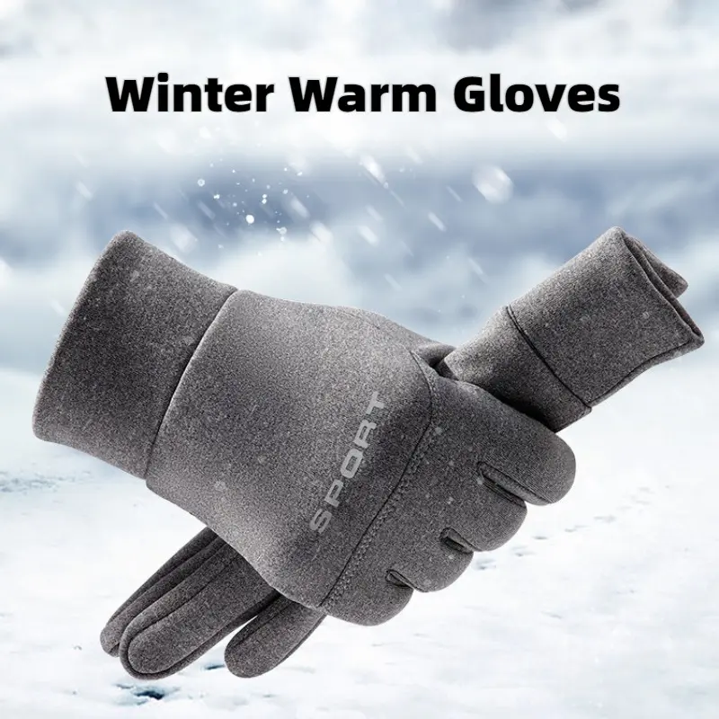 Winter Outdoor Sports Ski Gloves Windproof Waterproof Fleece Cold-Proof CyclingFinger Touchscreen Non-Slip Motorcycle Gloves