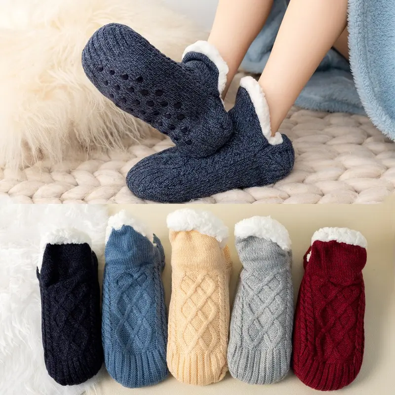 Thermal Mens Slipper Socks Winter Warm Short Cotton Thickened Home Sleeping Soft Non Slip Grip Fuzzy Floor Sock Fluffy Male