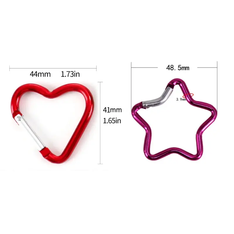 Outdoor Star Shaped Spring Locking Carabiner Clip Keychains for Backpack Camping Hiking Traveling Multicolour pcs