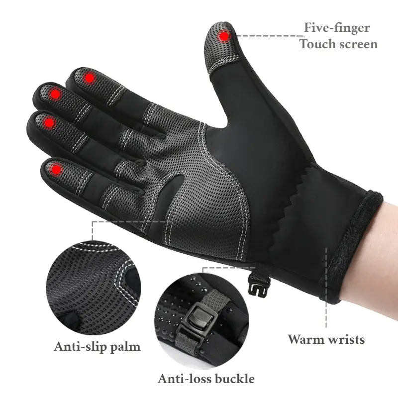 Waterproof Winter Fishing Gloves 2 Finger Flip Windproof Women Men Gloves Velvet Warm Protection Fish Angling Gloves