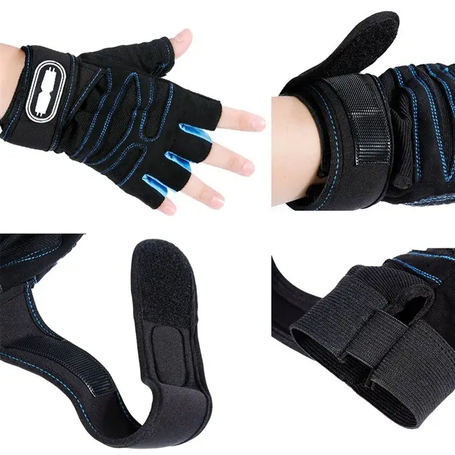 Outdoor Sport Gloves for Men Women Wrist Guard Fitness Gym Cycling Hiking Boxing Exercise Training Workout Long Wrist Fingerless
