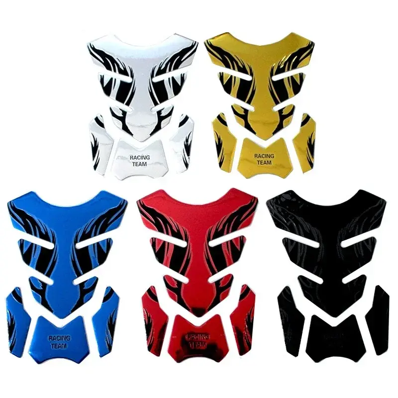 1pc Motorcycle Tankpad Sticker Fishbone 3D Tank Pad Stickers Oil Gas Protector Cover Decoration Flame Motorcycle Accessories
