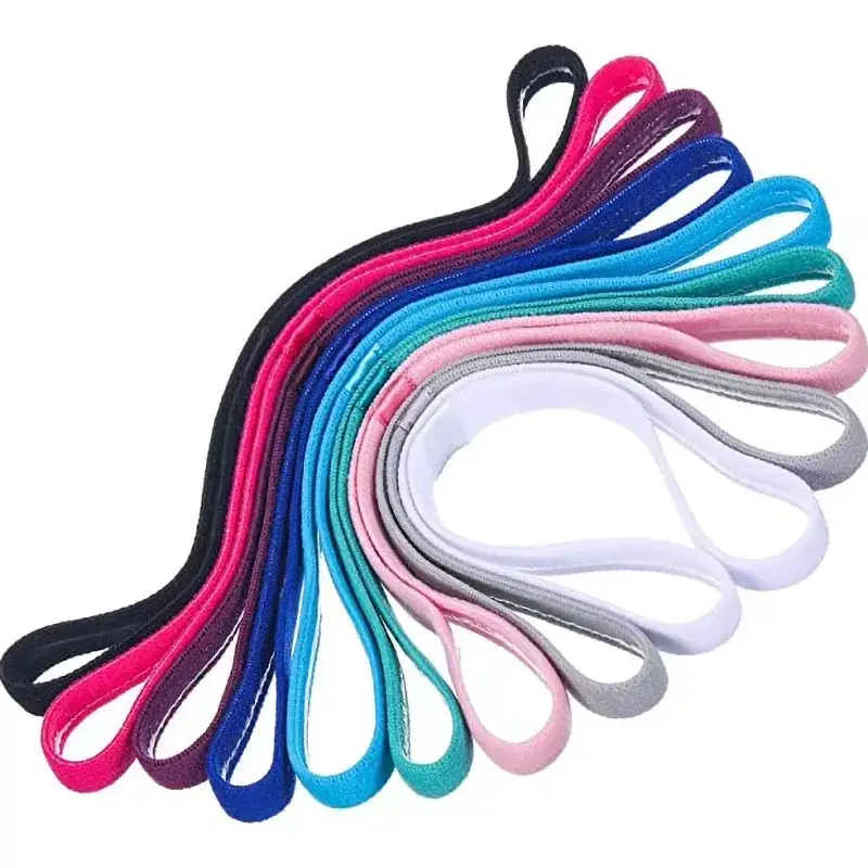 1PCs Simple Unisex Sports Hairband Non-slip Silicone Strip Sweat Guide Elastic Headbands Yoga Running Fitness Hair Accessories