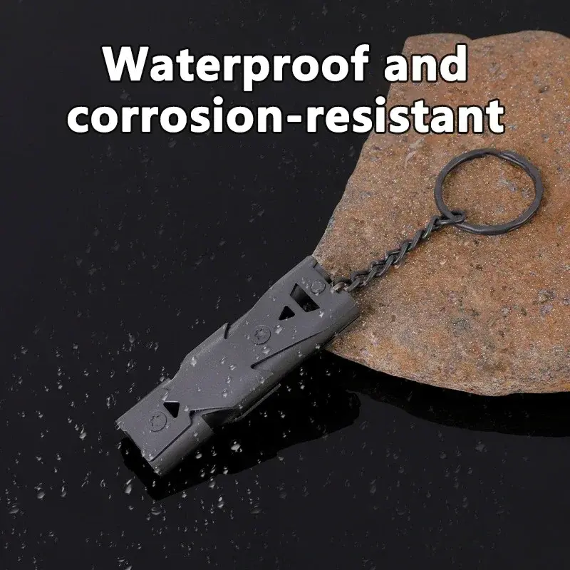 1PC Double Pipe Whistle Pendant Keychain High Decibel Portable Outdoor Survival Emergency Camping Tool Multifunction Whistle