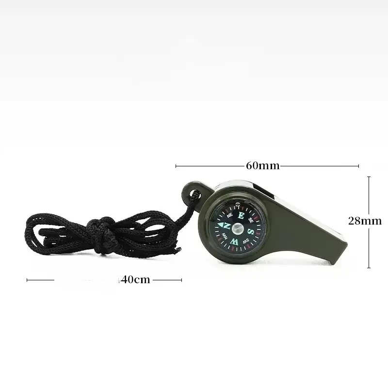 3 in 1 Emergency Survival Whistle Compass Thermometer Referee Cheerleading Whistle Camping Hiking Outdoor Multifunction Whistle
