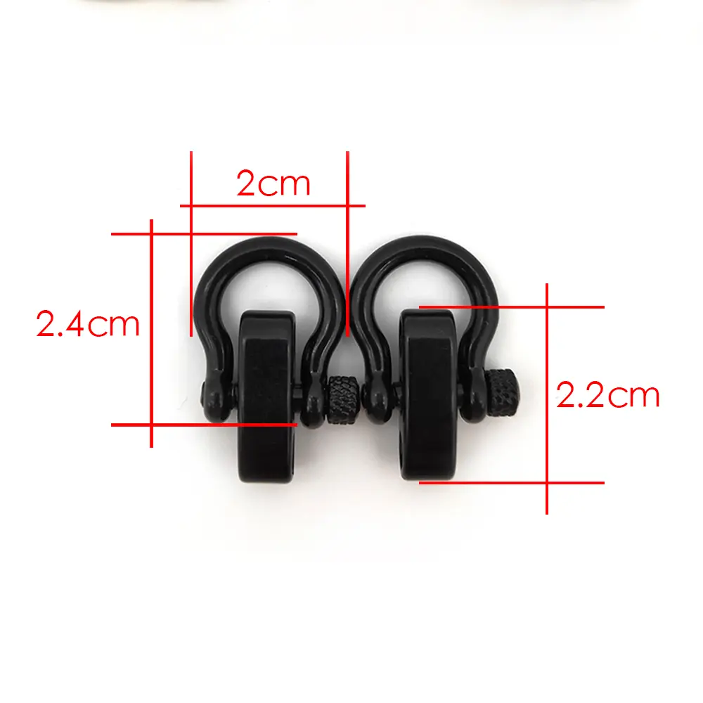 2pcs High quality Alloy Adjustable Small O Shape Anchor Shackle Outdoor Survival Rope Paracord Bracelet Buckle For Outdoor Sport