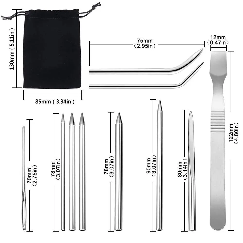 DIY Paracord Needle Set Parachute Bracelet Making Kit Stainless Steel Paracord Rope Flattener Knitting Stitching Tools
