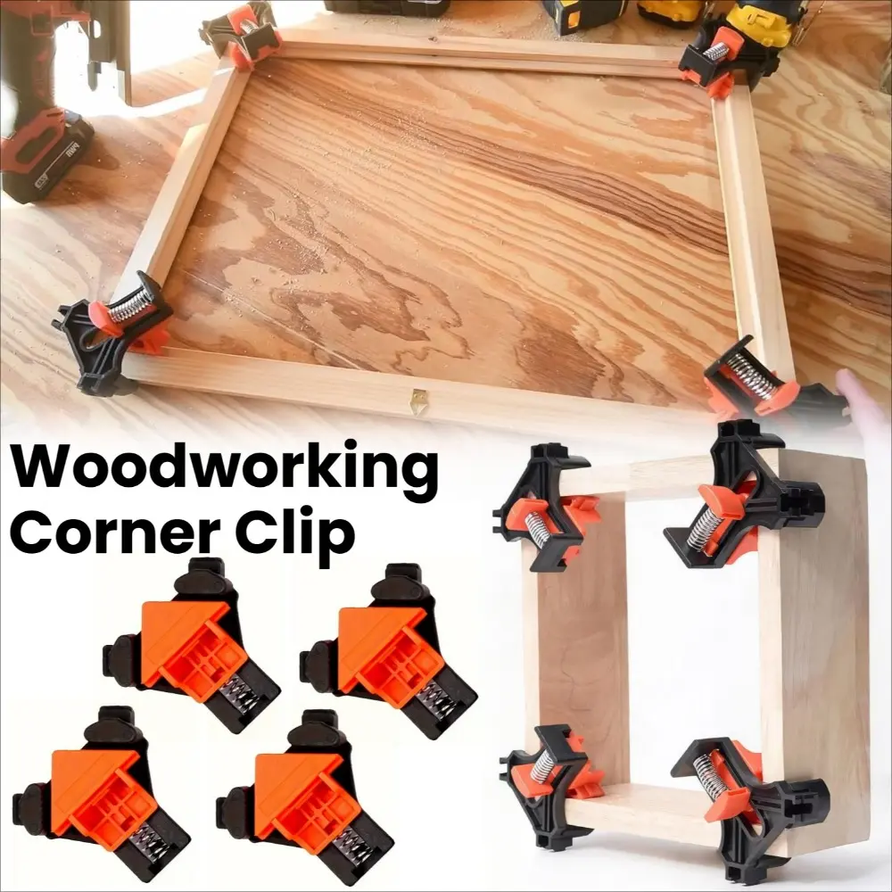 8pcs-1pcs 90 Degree Woodworking Corner Clamps Quick Adjustable Spring Clamp Ffor Woodworking Frames Home Punching Installer Tool