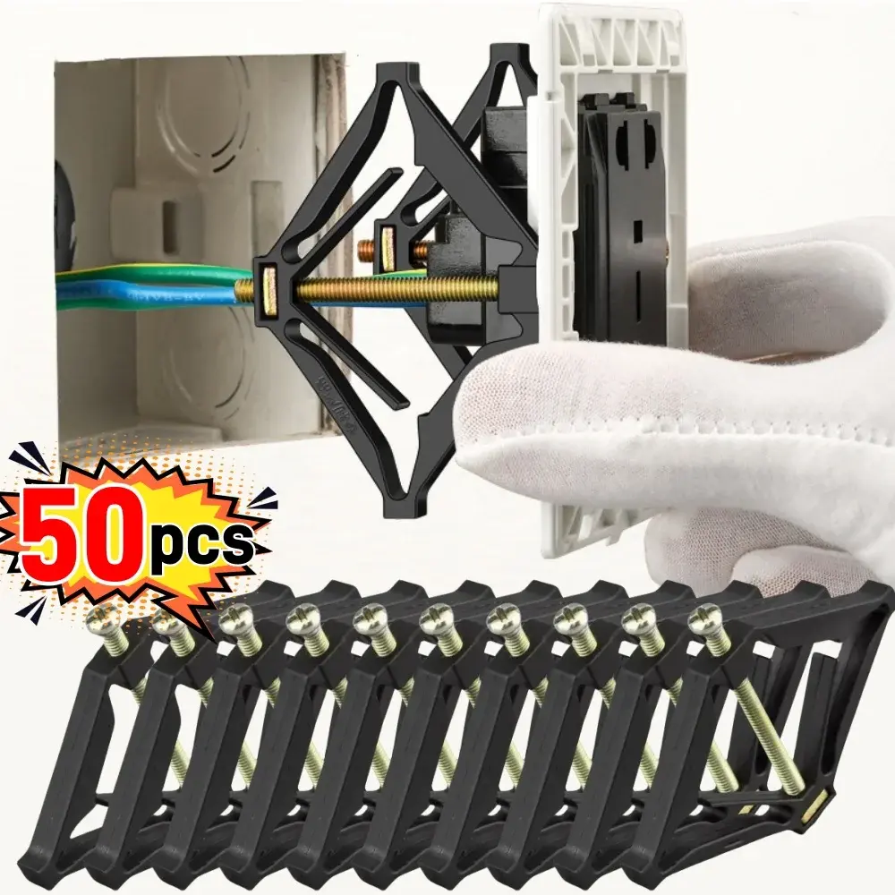 50-1PCS Type 86 Cassette Repairer Dark Wall Switch Bottom Box Fixed Support Rod Switch Socket Replacement Repair Box Support Rod