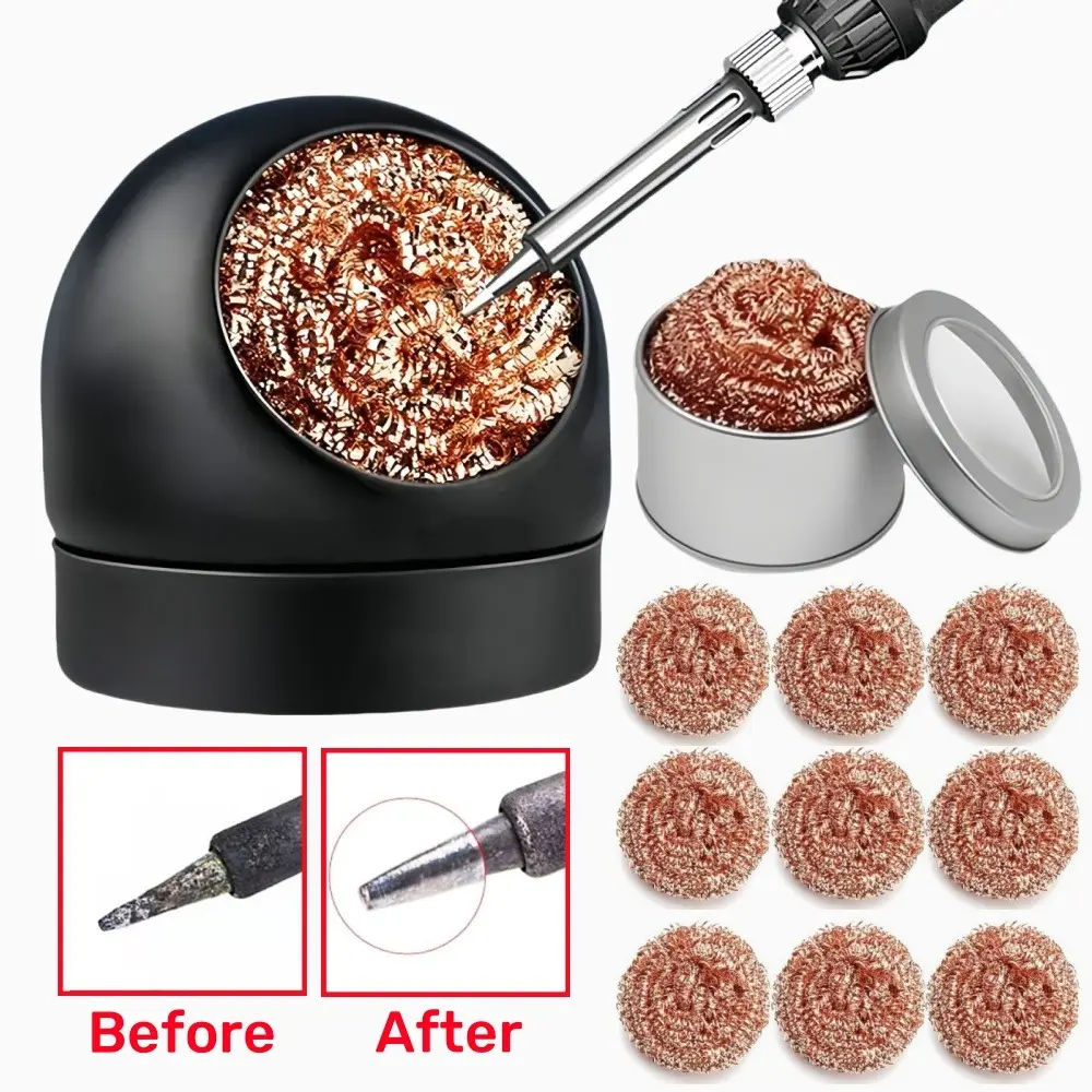 Soldering Iron Tip Cleaner Cleaning Solder Iron Tip Nozzle Desoldering Copper Wire Cleaning Ball for Cleaning Soldering Irons