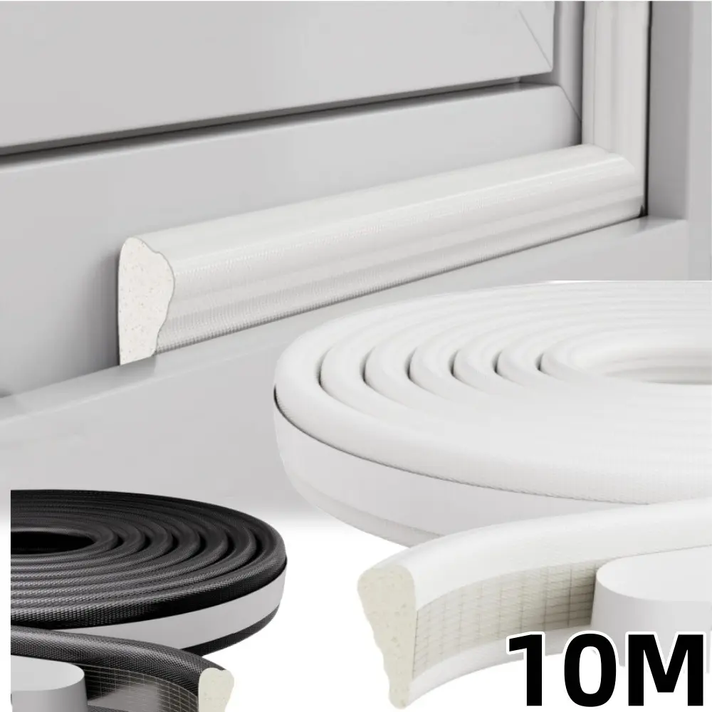 10M/6M Window Sealing Strip Self-adhesive Acoustic Foam Sealing Strip Sound Insulation Door Seam Light Blocking Sealing Strip
