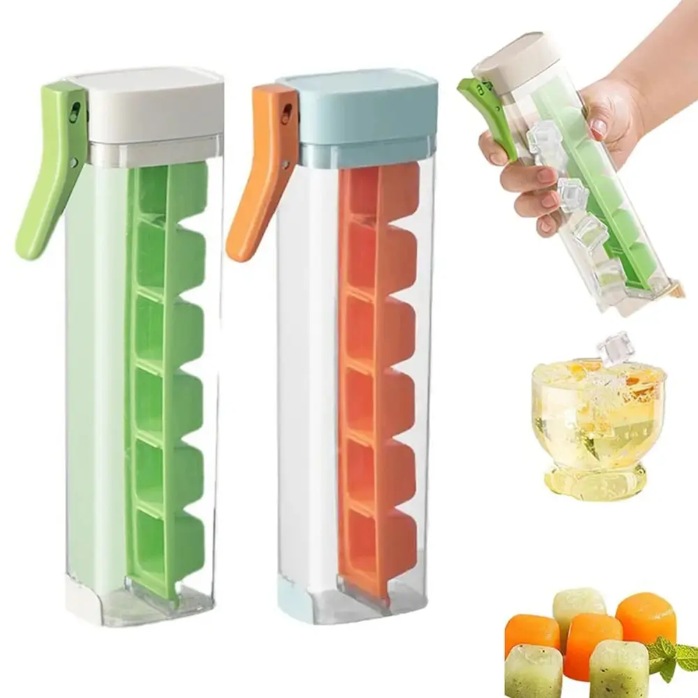 Ice Cube Tray for Stanley 20/ 30/40 Oz Tumbler Cups Silicone Cylinder Ice Cube Molds with Lid Easy Fill and Release for Drink