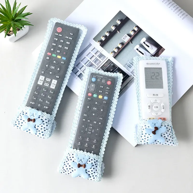 Remote control cover teddy bear fabric remote control protection  TV air conditioning remote control dust Storage Bag organizer