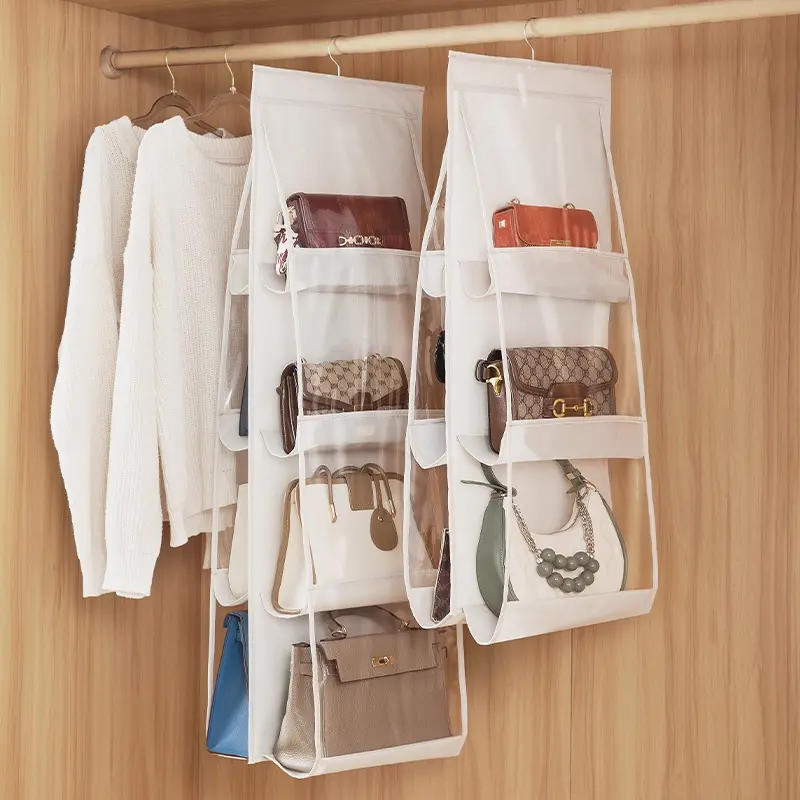 1pcs Handbag Hanging Organizer Hanging PurseOrganizer for Closet Organizers Bag StorageHanger Oxford Cloth Closet Bag Organizer