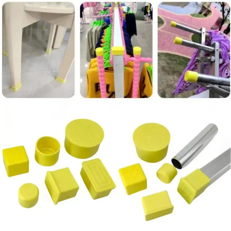 16Pcs Plastic Chair Legs Caps Knitted Furniture Feet Floor Protectors Anti-slip Pads Silent Thicken Table Chair Leg Socks Covers