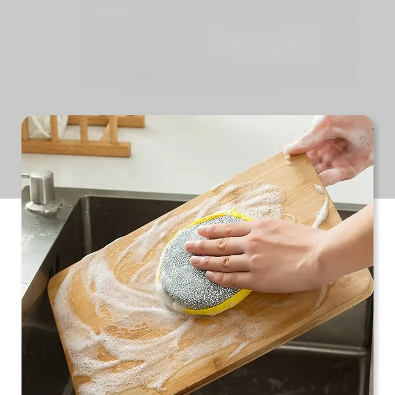 Double Side Dishwashing Sponge Dish Washing Brush Pan Pot Dish Wash Pad Dishcloth Household Cleaning Sponges Wipes Kitchen Tools