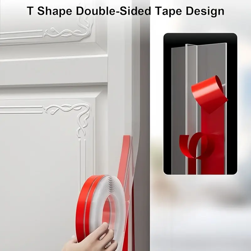 T-Shape Door Bottom Seal Strip Window Rubber Seal Weatherstrip Windproof Dust 3M Self Adhesive Door Windshield Sealing Tape