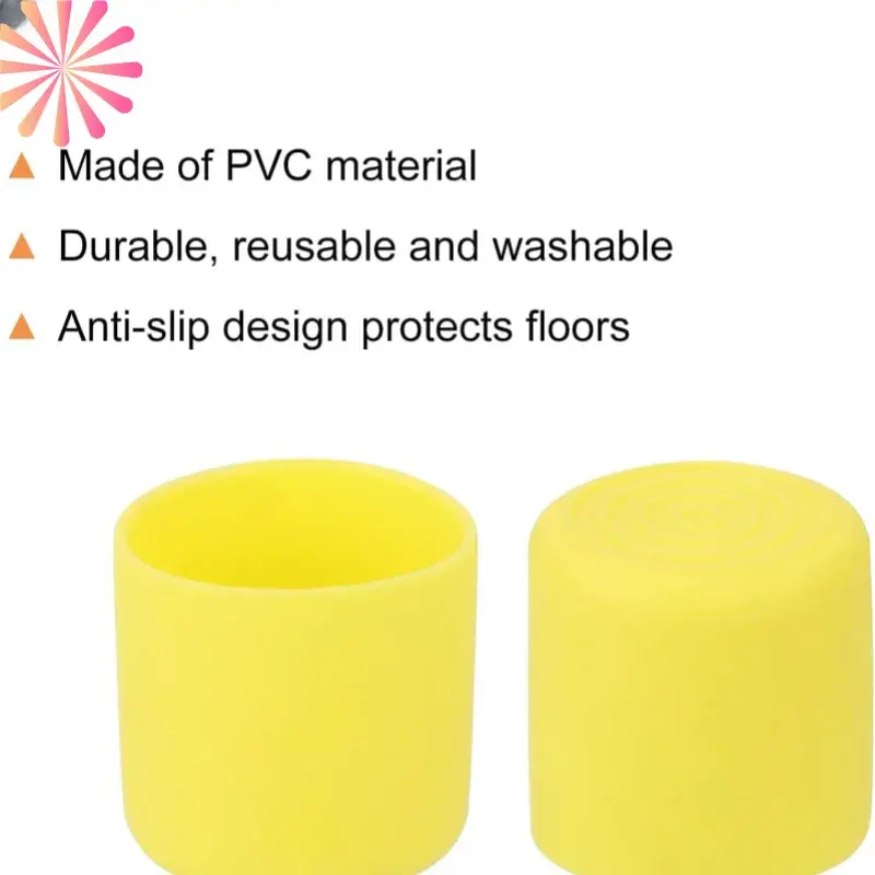 New 4pcs Yellow Square Tube And Round Tube Foot Pads/Pvc Soft Rubber Table And Chair Legs Anti Slip And Silent Protective Caps