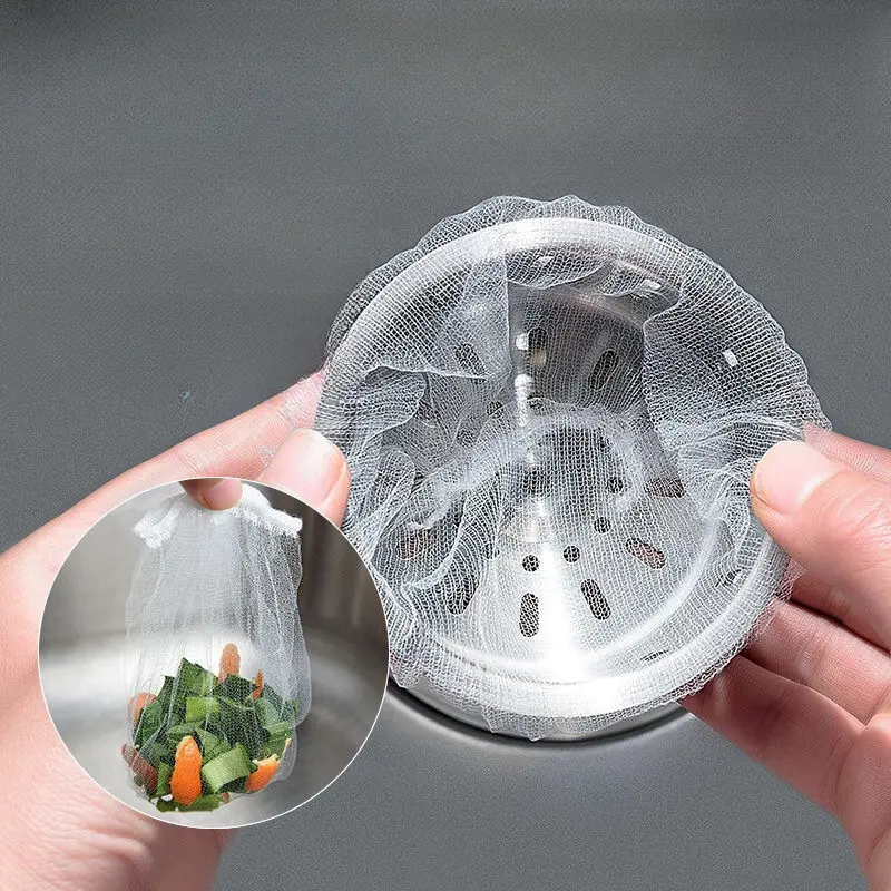 30/100PC Sink Filter Screen Elastic Band Opening Disposable Household Kitchen Sewage Anti Blocking Garbage Filtration Kitchen