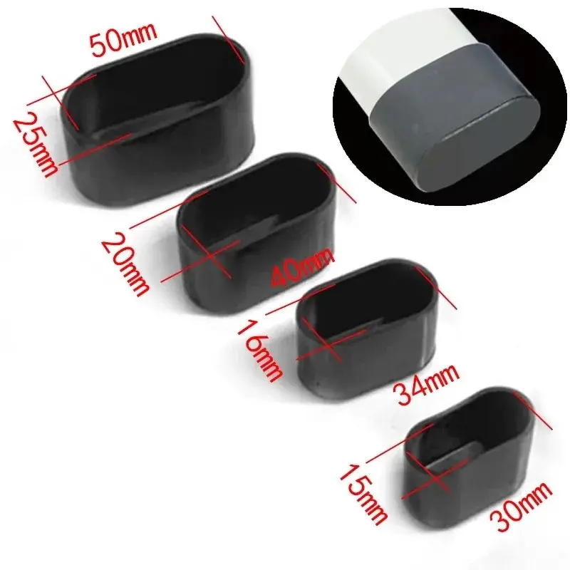16pcs Silicone Chair Leg Socks Transparent Oval Table Floor Feet Cover Protector Pads Furniture Pipe Hole Plugs Home decoration