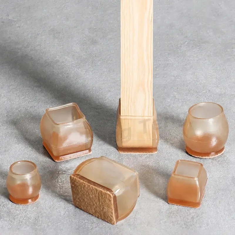 16pc Silicone Square Chair Leg Floor Protector round Furniture Table Covers Socks Plugs Cover Furniture Leveling Feet Home Decor