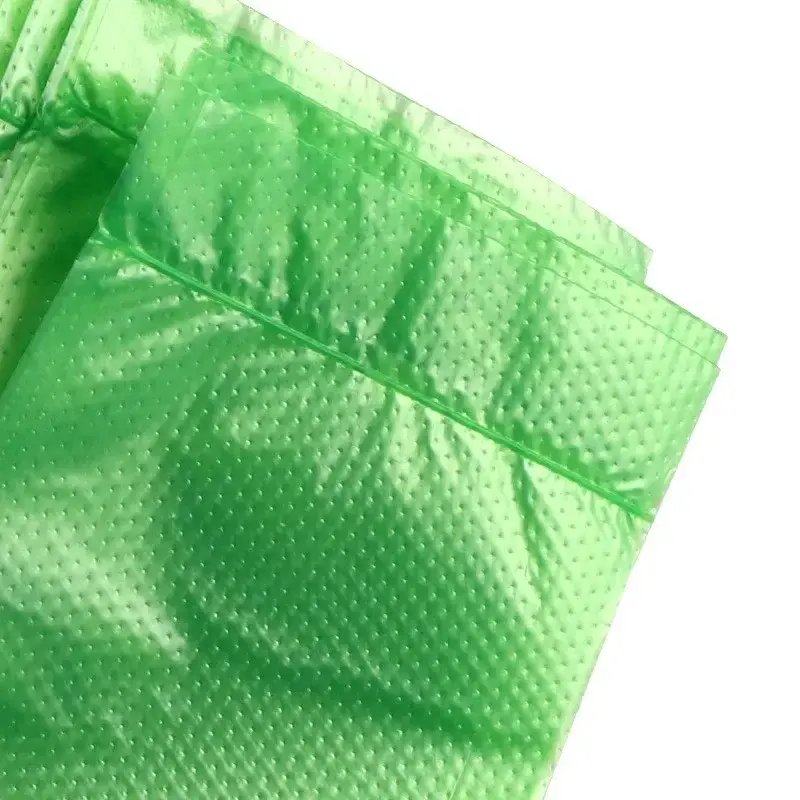 100Pcs 3Sizes Green Plastic Bag Supermarket Grocery Gift Shopping Bag Thicken with Handle Vest Bag Kitchen Storage Baskets