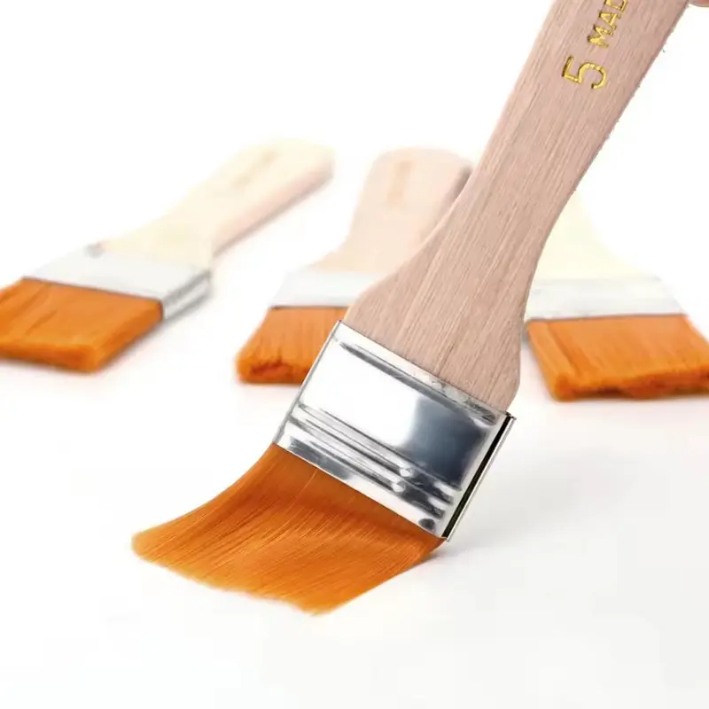 12pcs/set Oil Paint Brush Memory Nylon Paint Brushes For Cleaning Brush Watercolor Wooden Painting Brush Tools Art Supplies Set
