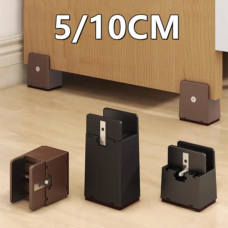 5/10CM Adjustable Chair Feet Riser Screw Clamp 2 4 Inch Height Heavy Duty Sofa Tables Bed Furniture Risers With Screw Clamp 4Pcs